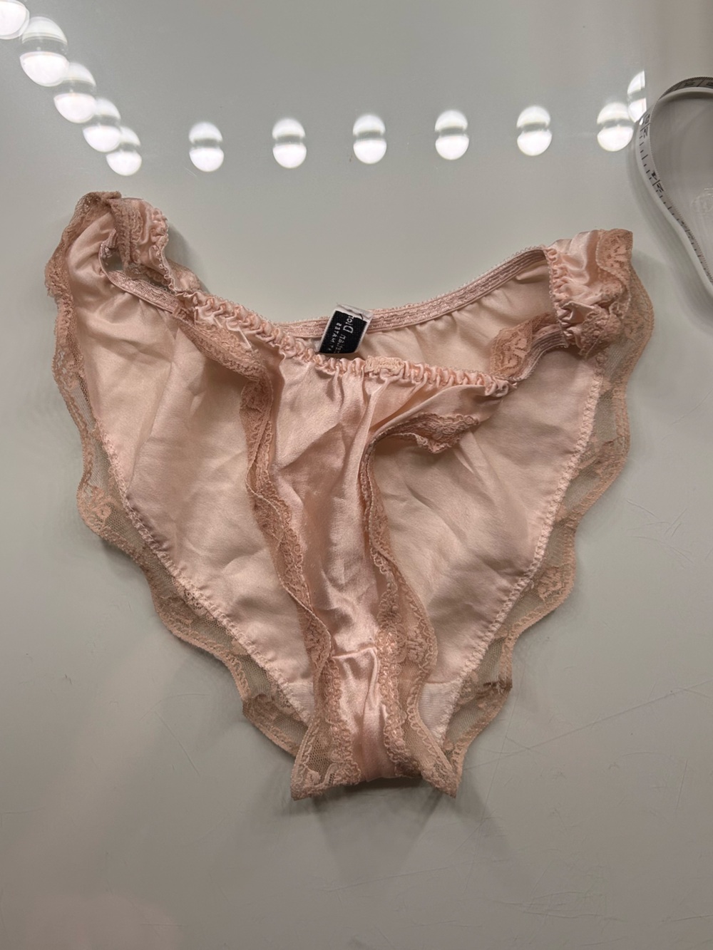 Vintage Christian Dior pink satin and lace trim panties